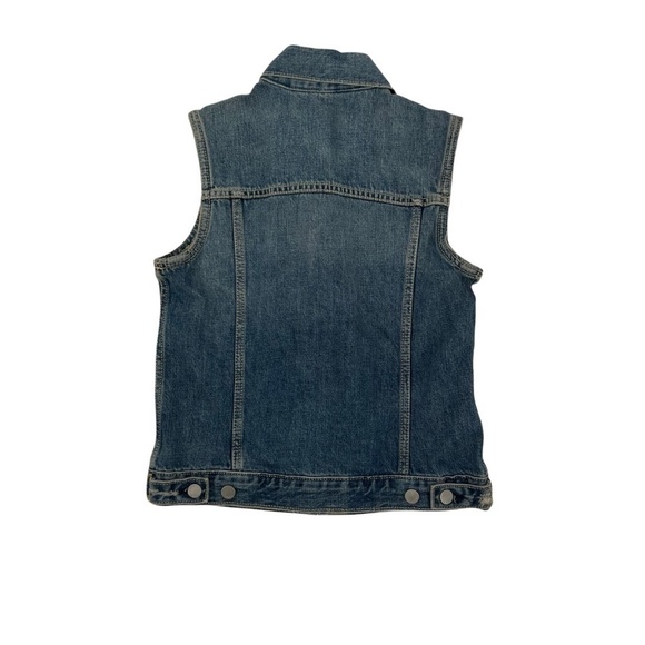 Gap Button Up Pointed Collar Jean Vest Size X-Small Women’s - Picture 3 of 7